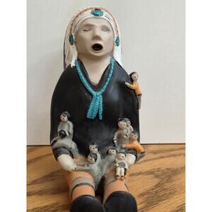 Rod Kuehrast Male Storyteller Figurine Native American Signed and Numbered Hopi